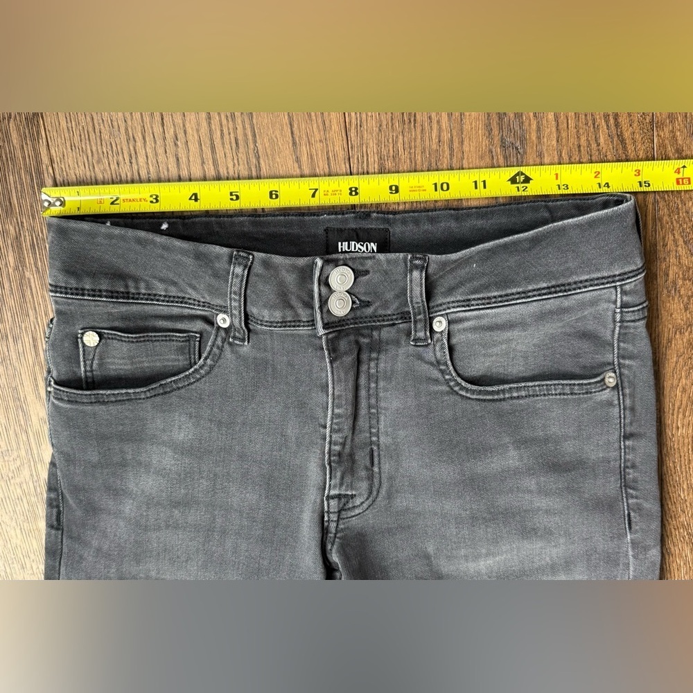 Hudson Ginny Straight Leg Distressed Faded Black Jeans Size 27 - Picture 5 of 11